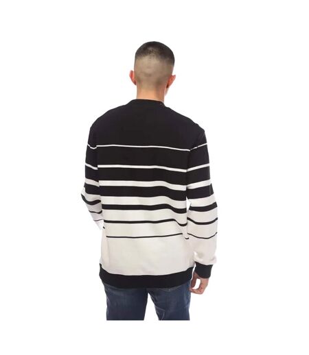 Mens Striped Sweatshirt White Black Fred Perry