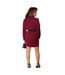 Womens/ladies Polyester Belted Wrap Dress Wine Ax-3