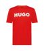 Mens Dulivio Contrast Logo T-shirt Red White Hugo-2