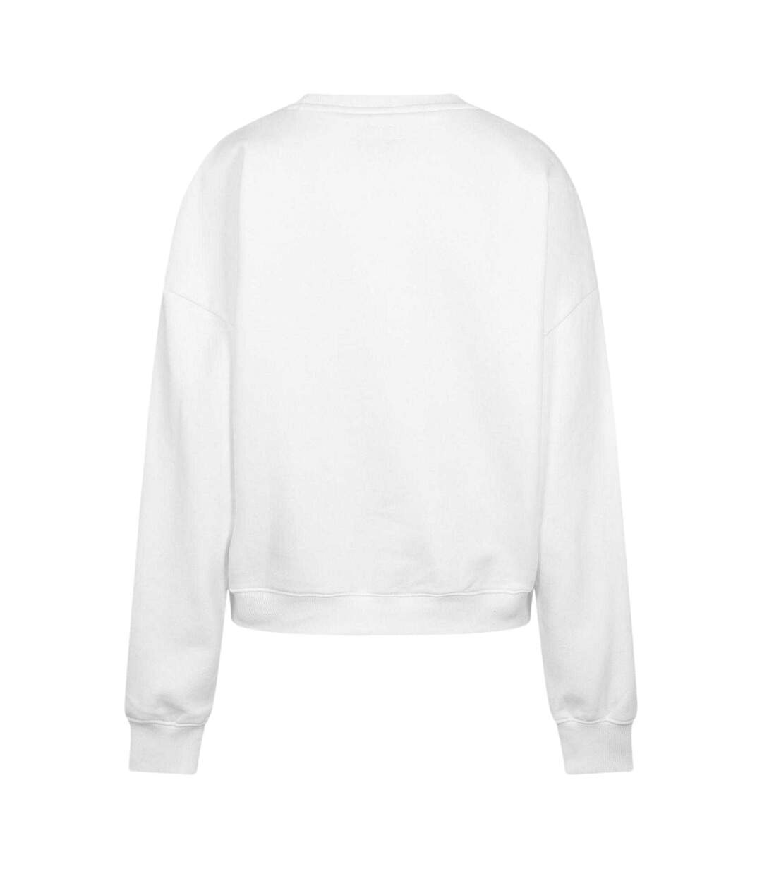 Womens/ladies Icon Crew Neck Relaxed Fit Jumper Pure White Guess-2
