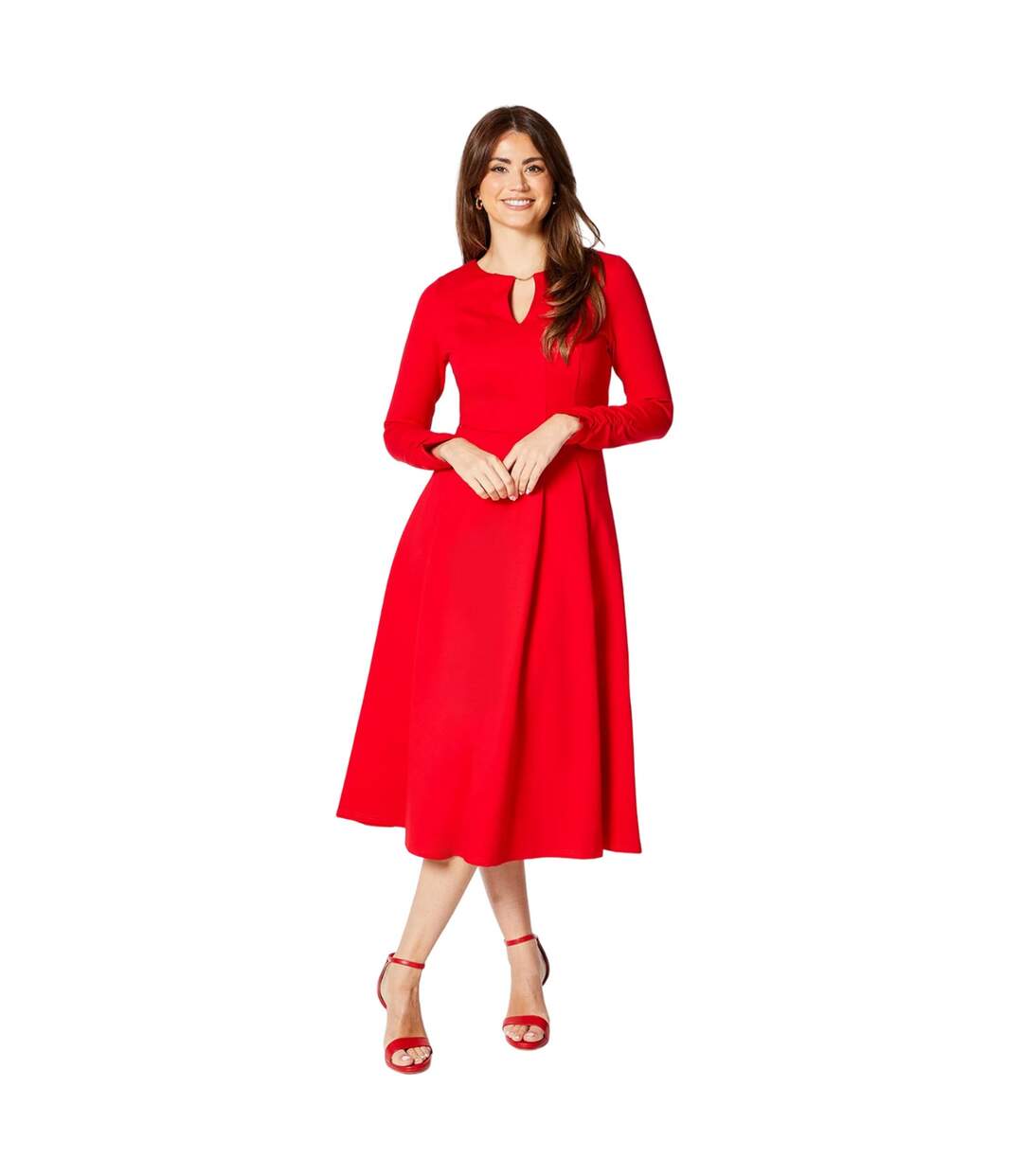 Robe mi-longue femme rouge Principles-1