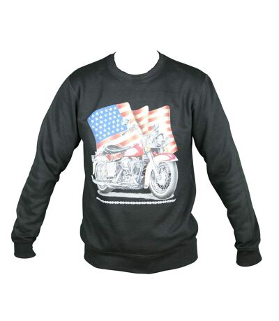 Sweat-shirt motif biker USA - 11634 - homme - noir