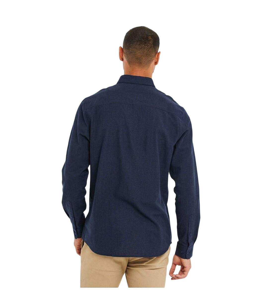 Mens Regular Button-down Shirt Navy Threadbare-3