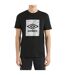 Mens Geo Wave T-shirt Black Umbro-3