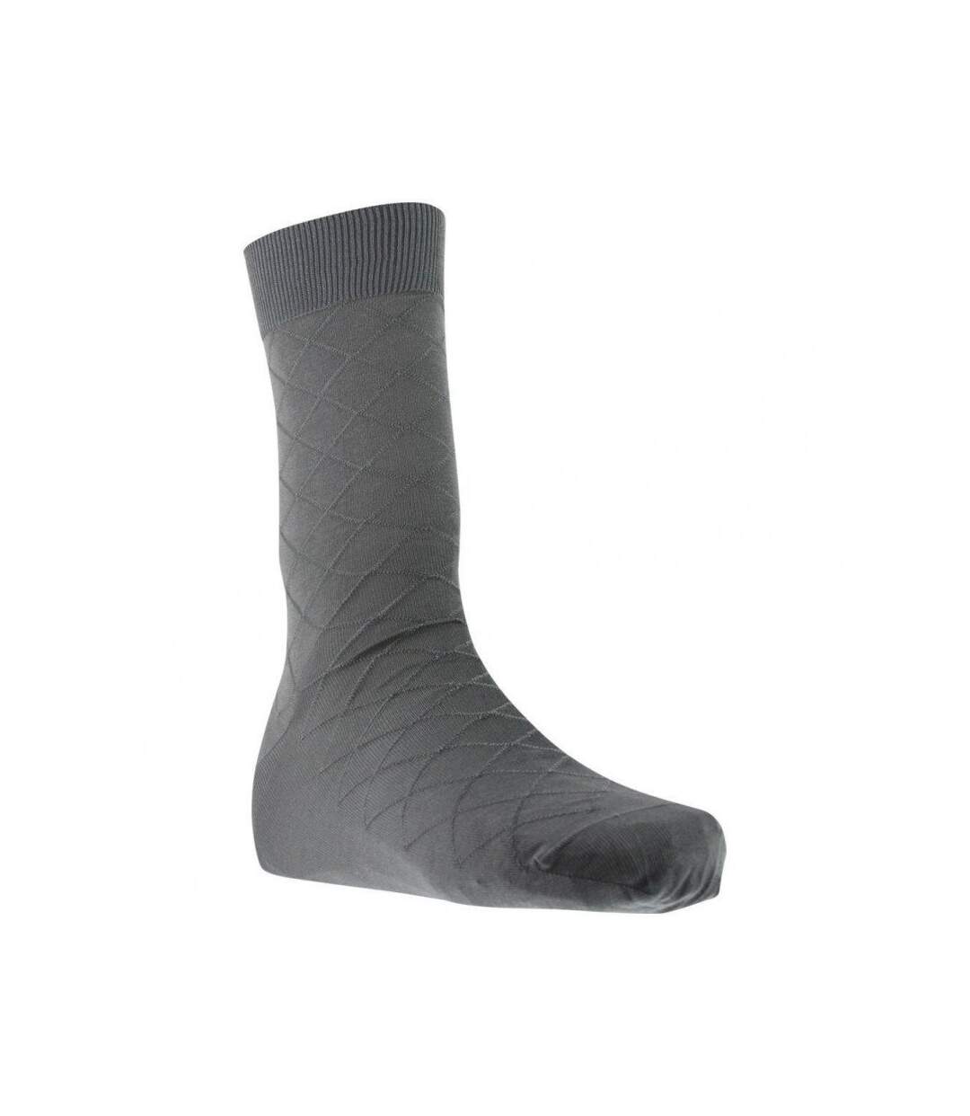 ATHENA Chaussettes Homme Fil d'Ecosse LES LOSANGES Gris-1