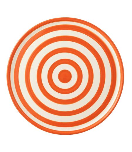 Assiette de Présentation en Céramique Granada Rayure 34cm Orange