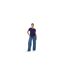 Womens/ladies Plain Lace Up T-shirt Navy Brave Soul-1