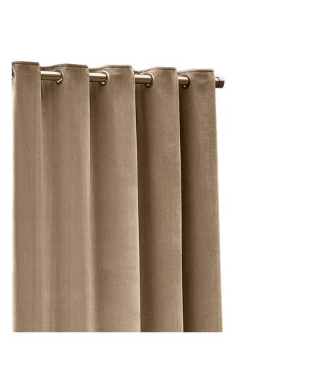 Chenille velvet eyelet curtains 229cm x 137cm natural Yard