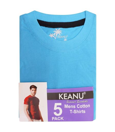 Pack Of 5  Mens Plain T-shirt  Multicoloured Keanu