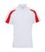Mens Contrast Polo Shirt Arctic White Fire Red AWDis Cool-1