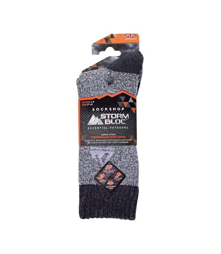 Storm Bloc - 3 Paires Chaussettes Randonnée Femme | Confortable Chaussettes