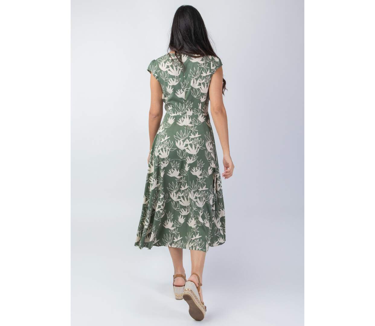 Robe d'été mi-longue LOLITA motif fleuri chic et féminin Coton Du Monde-4