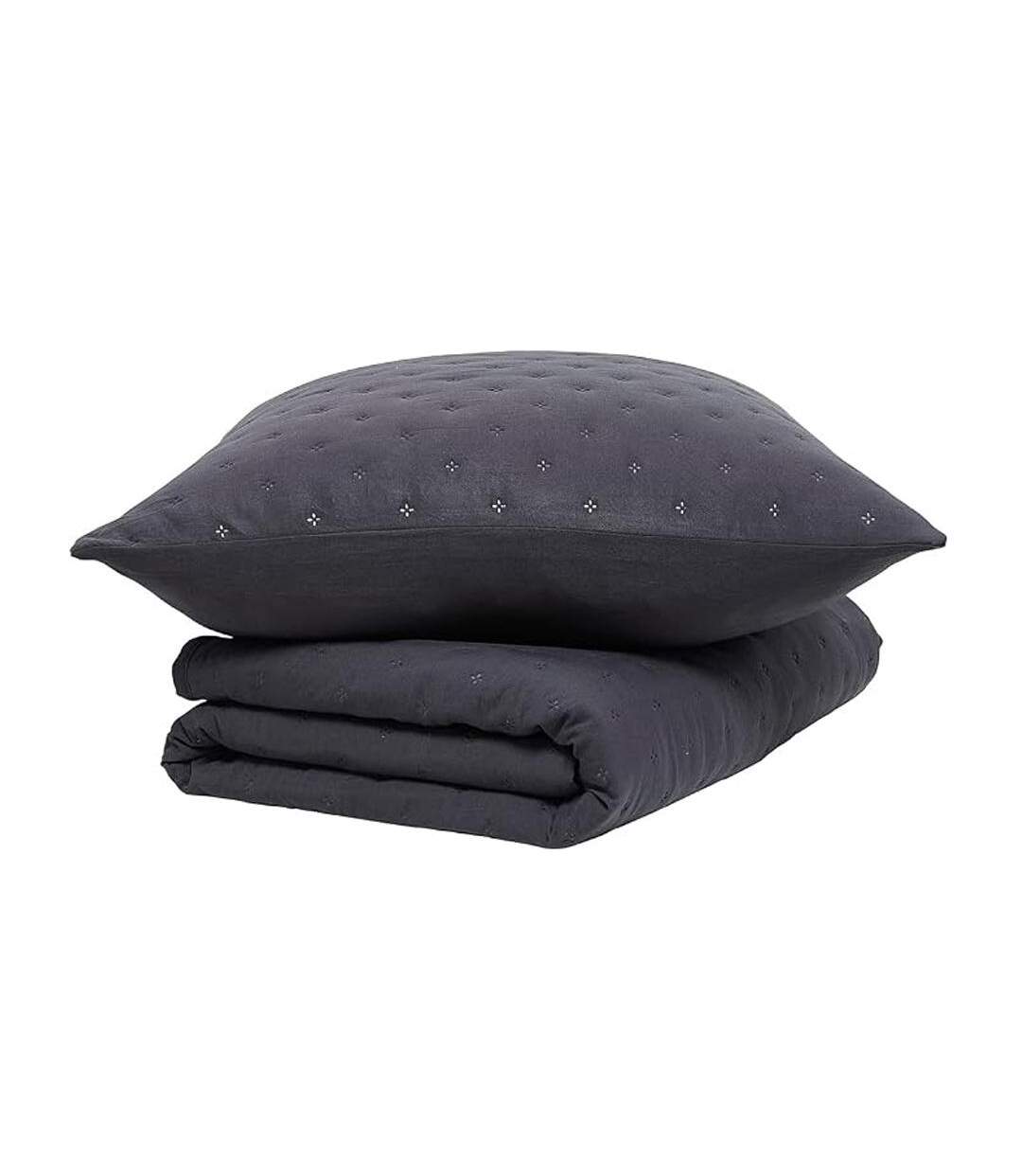Couvre lit noir + 2 taies d'oreiller today 260x240cm-2