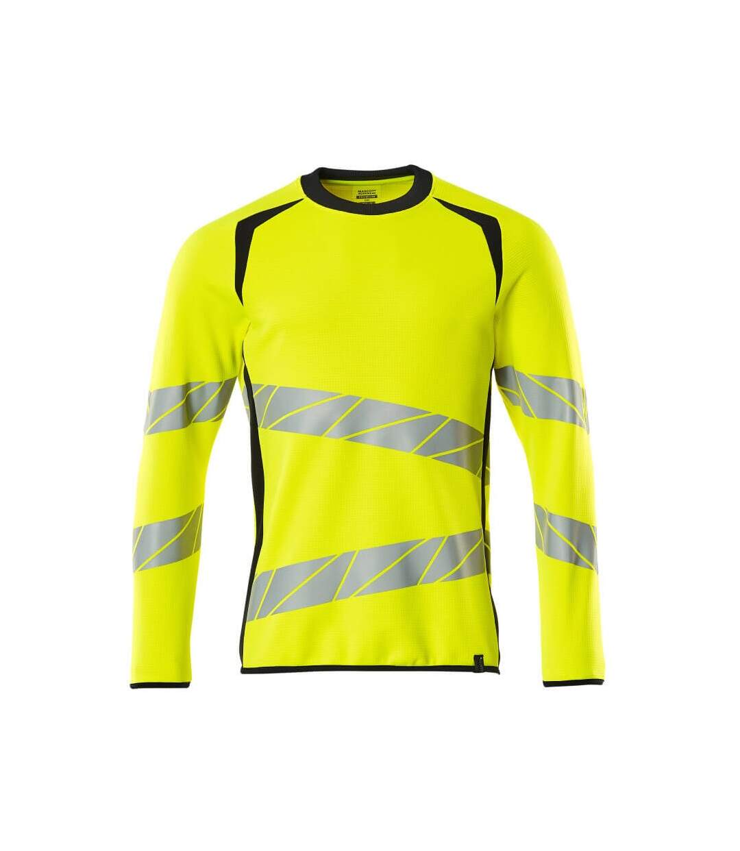 Sweat Motif/style Deux Tons Accelerate Safe Premium Homme Jaune Fluo Bleu Marine Foncé Mascot-1