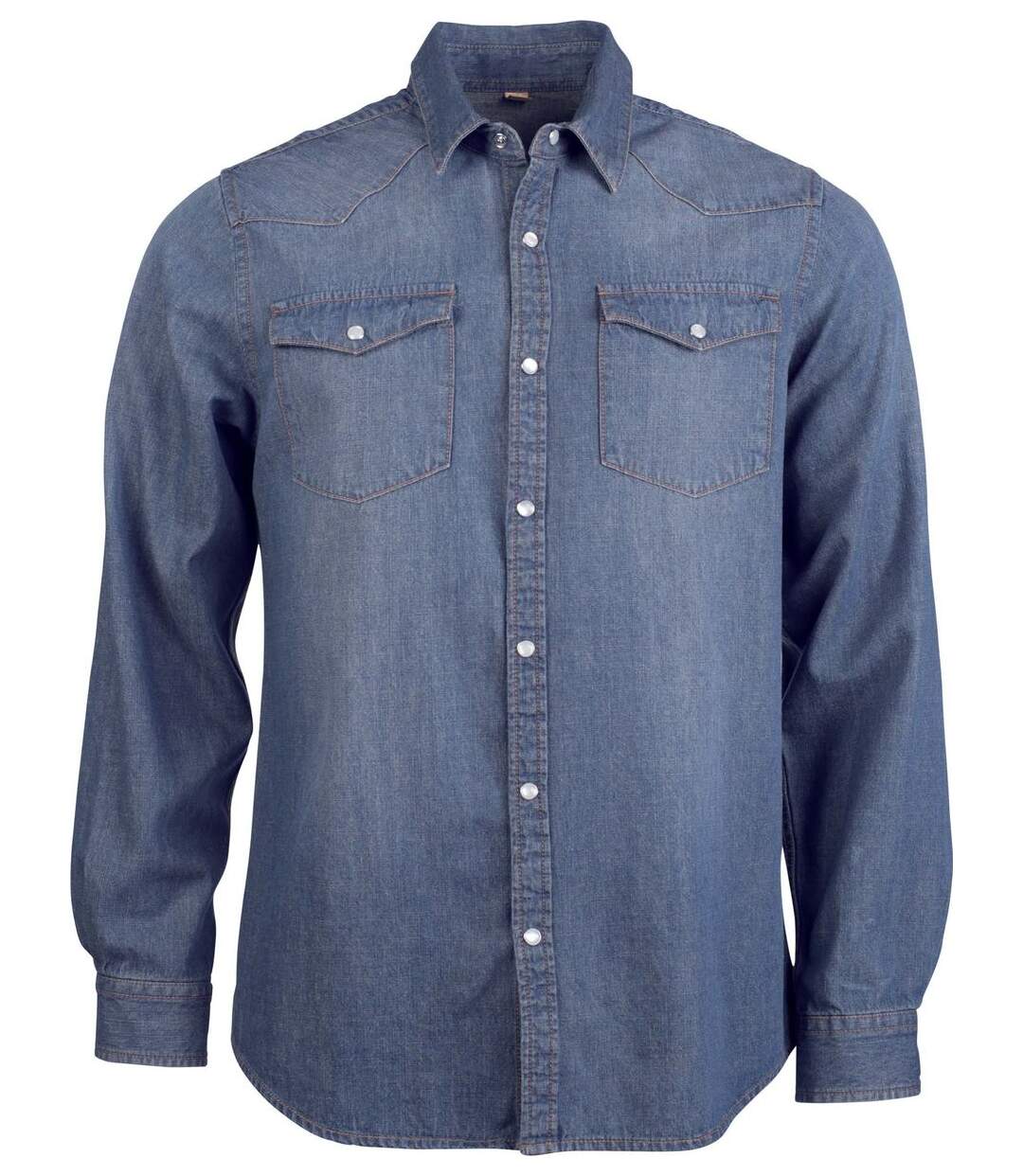 Chemise denim manches longues - K519 - bleu - homme