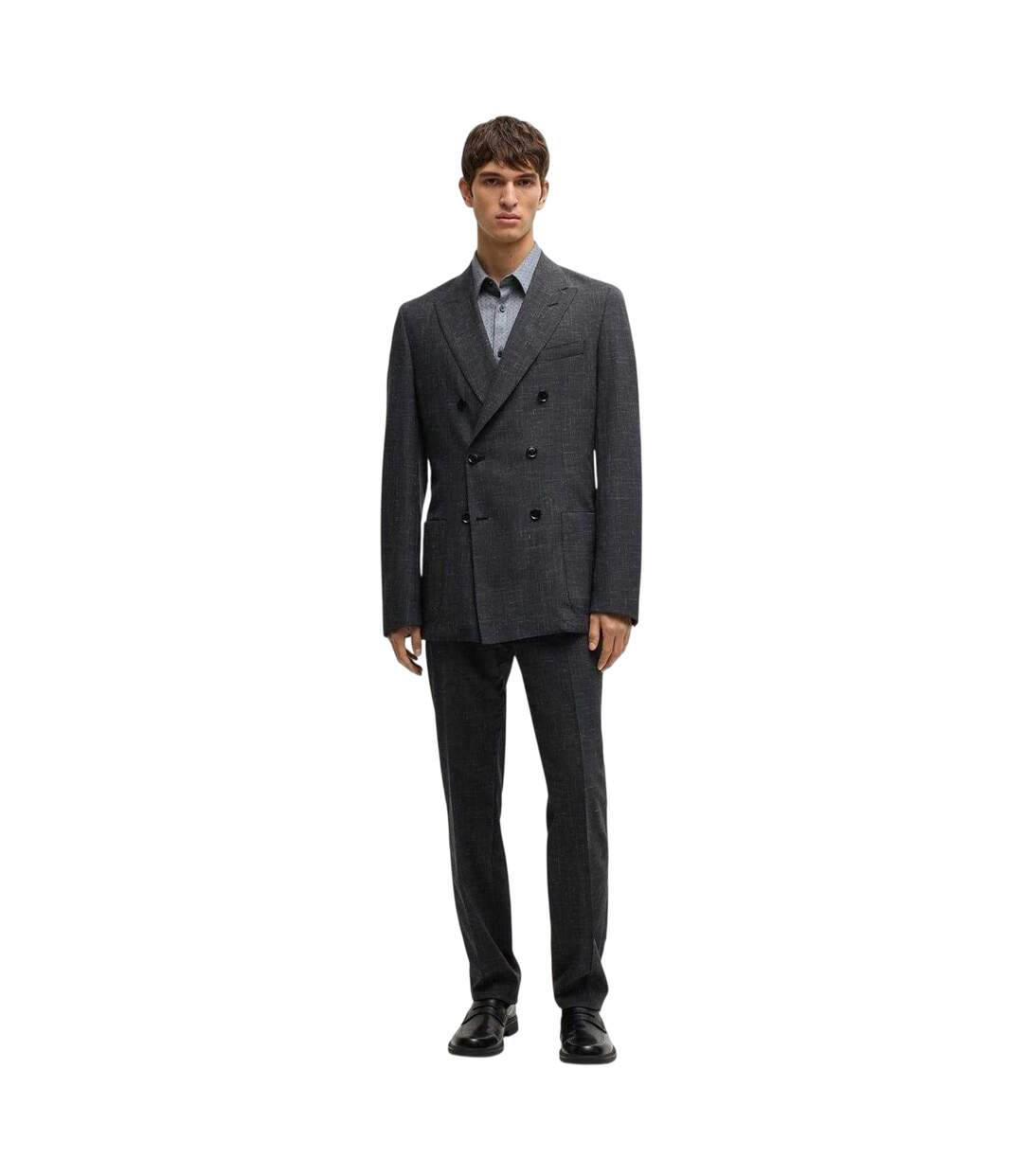 Chemise Habillée Motif/style Géométrique Homme Gris Boss-4