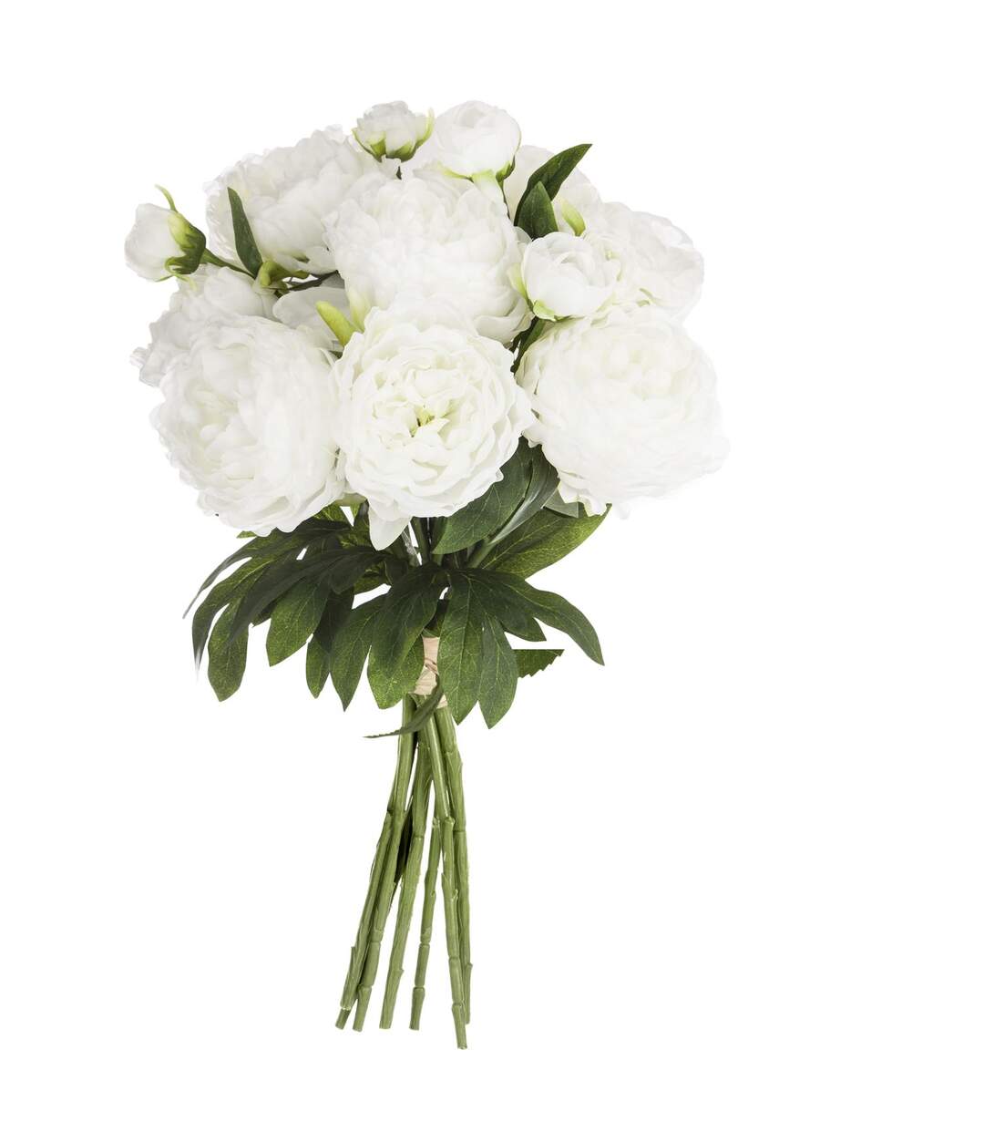 Bouquet artificiel de 13 Pivoines - H. 50 cm - Blanc