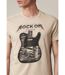 tshirt col rond avec imprimé guitare sur le devant ROCKON