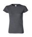 T-shirt À Manches Courtes Femme Gris Foncé Chiné Gildan-1