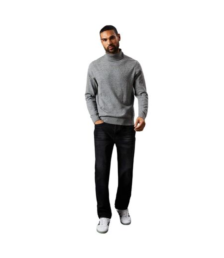 Mens Rich Cotton Roll Neck Jumper Light Grey Burton