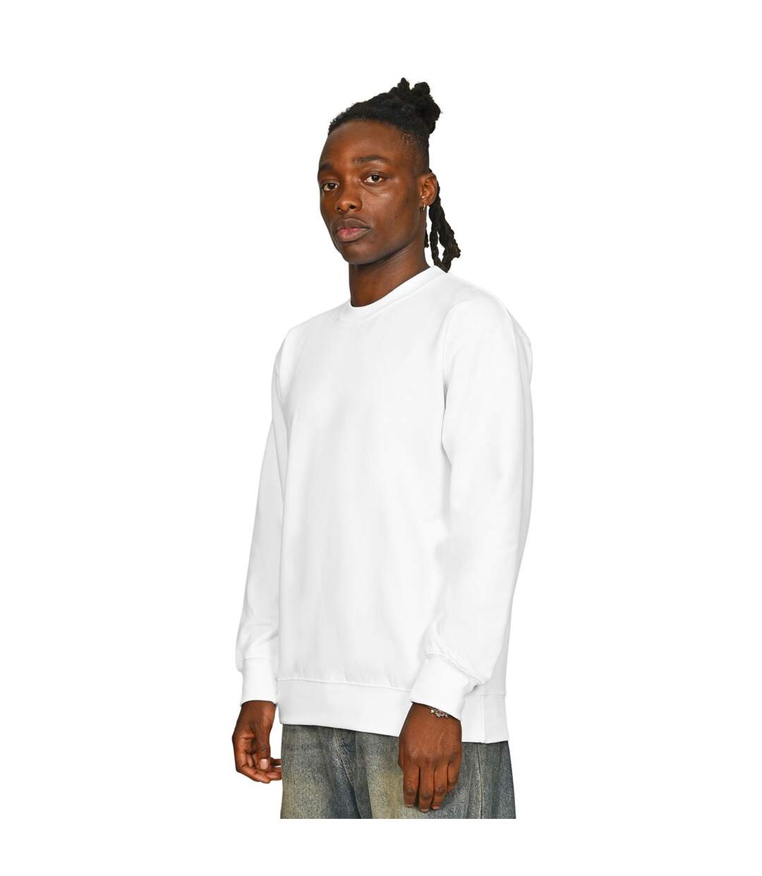 Mens Core Combed Cotton Regular Sweatshirt White Casual Classics-4