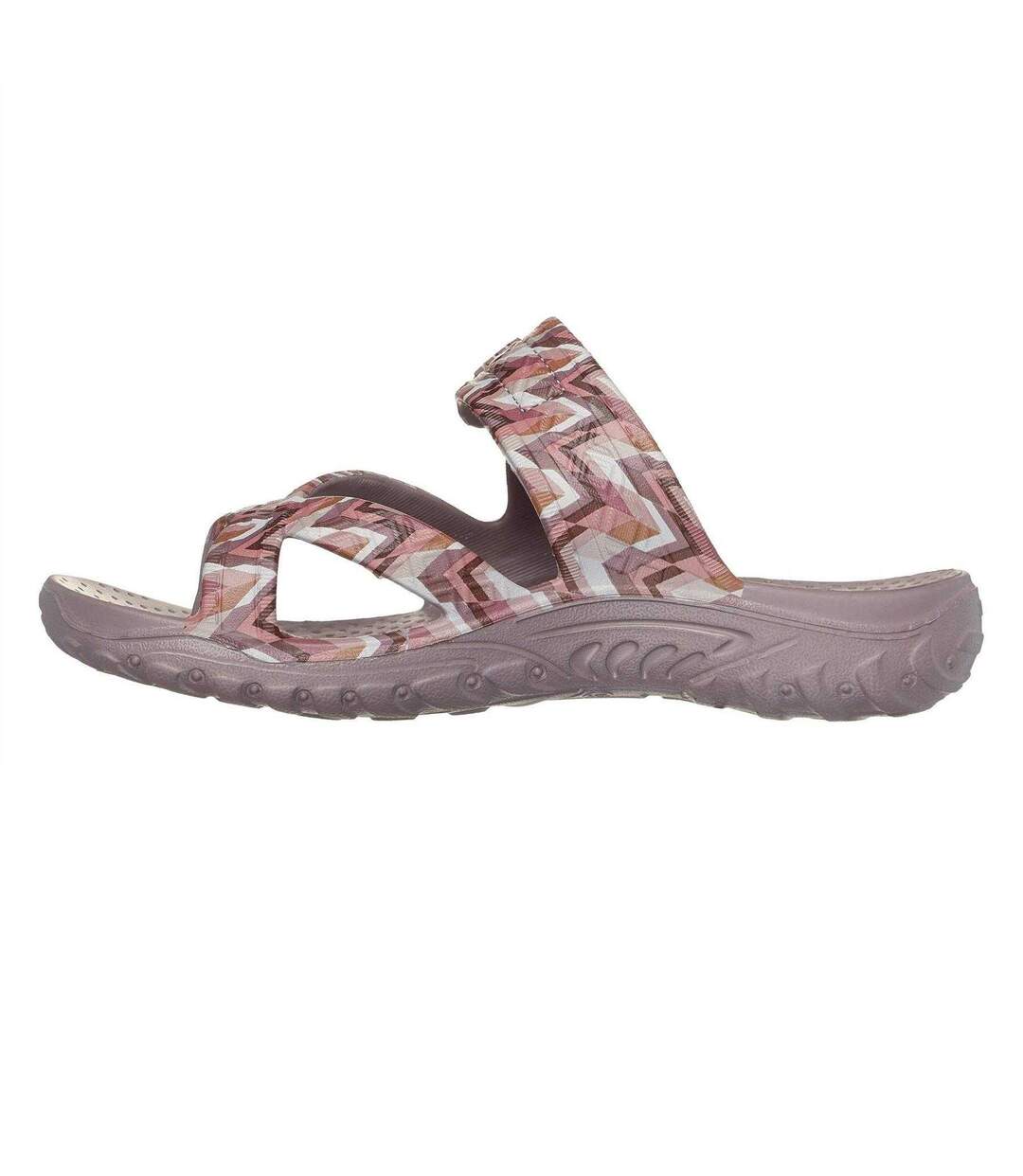 Womens/ladies Reggae Zig Zag Sandals Multicoloured Pink Skechers-3