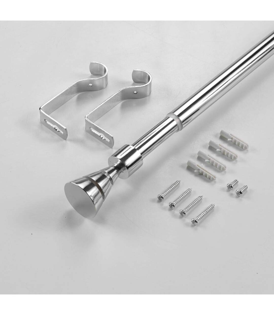 Kit de tringle à rideaux extensible Quasar - L120 /L210 cm - Chromé-3