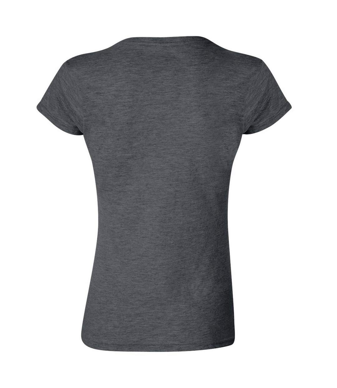 T-shirt À Manches Courtes Femme Gris Foncé Chiné Gildan-2