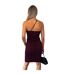 Robe Moulante 1 Épaule Femme Pourpre Ax-3