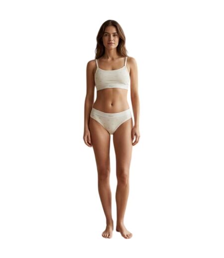 Womens/ladies Logo Cotton Stretch Briefs White Lacoste