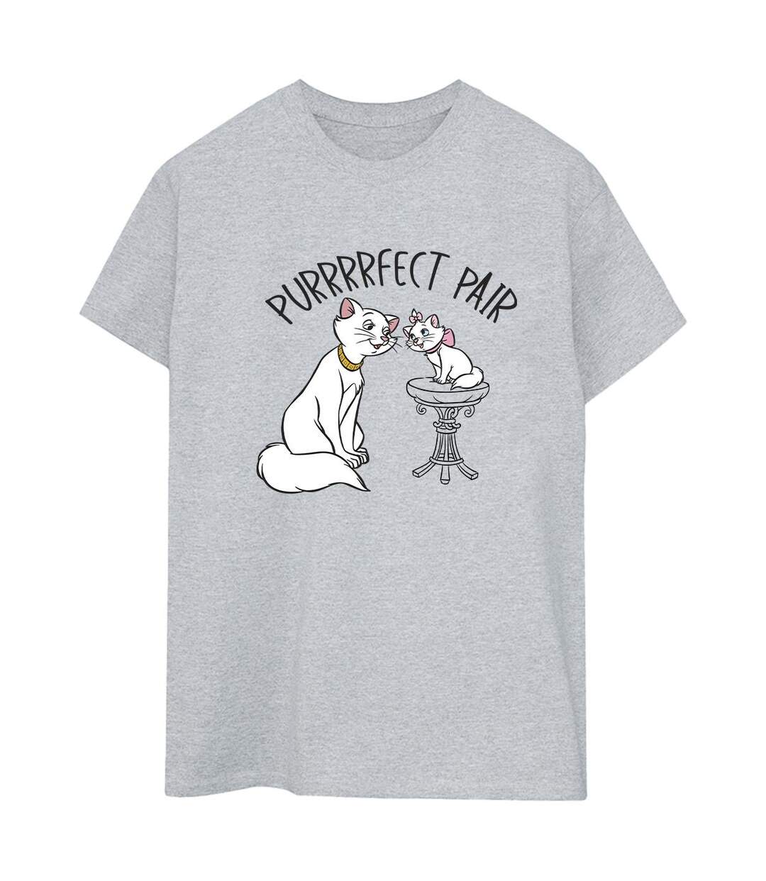 Disney Femme/Les femmes The Aristocats Purrfect Pair T-Shirt Boyfriend en coton (Gris sportif) - UTBI10499-1