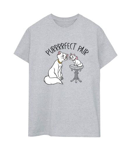 Disney Femme/Les femmes The Aristocats Purrfect Pair T-Shirt Boyfriend en coton (Gris sportif) - UTBI10499