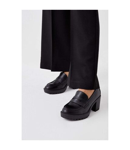 Dorothy Perkins Womens/Ladies Lenny Wide Heeled Loafers (Black) - UTDP4315