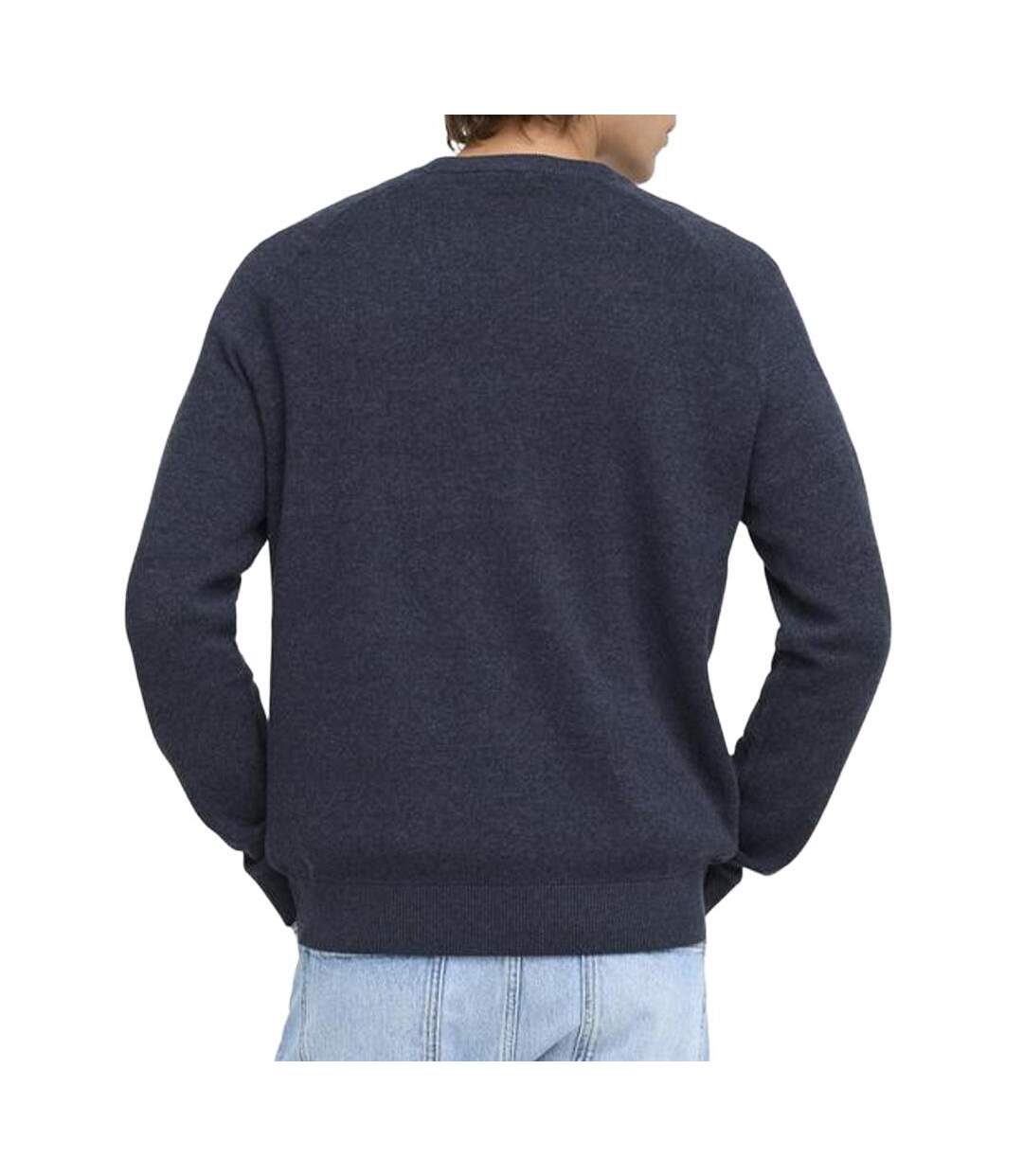 Pull col rond bleu chiné homme only & sons 22040272-2