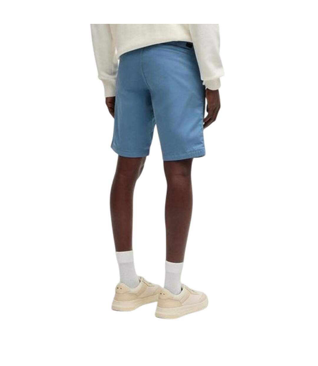 Mens Slim Chino Shorts Blue Boss-3