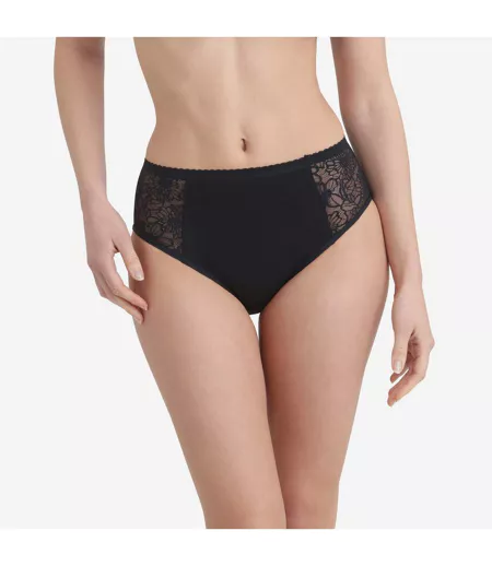 Culotte menstruelle haute, coton bio et dentelle florale Protect