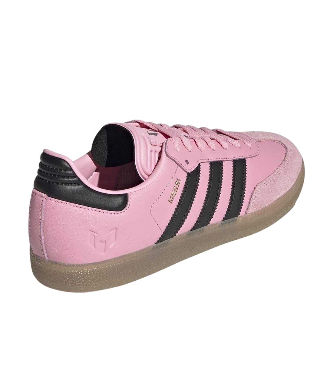 Womens/ladies Messi Leather Trainers Pink Black Gum Adidas-2