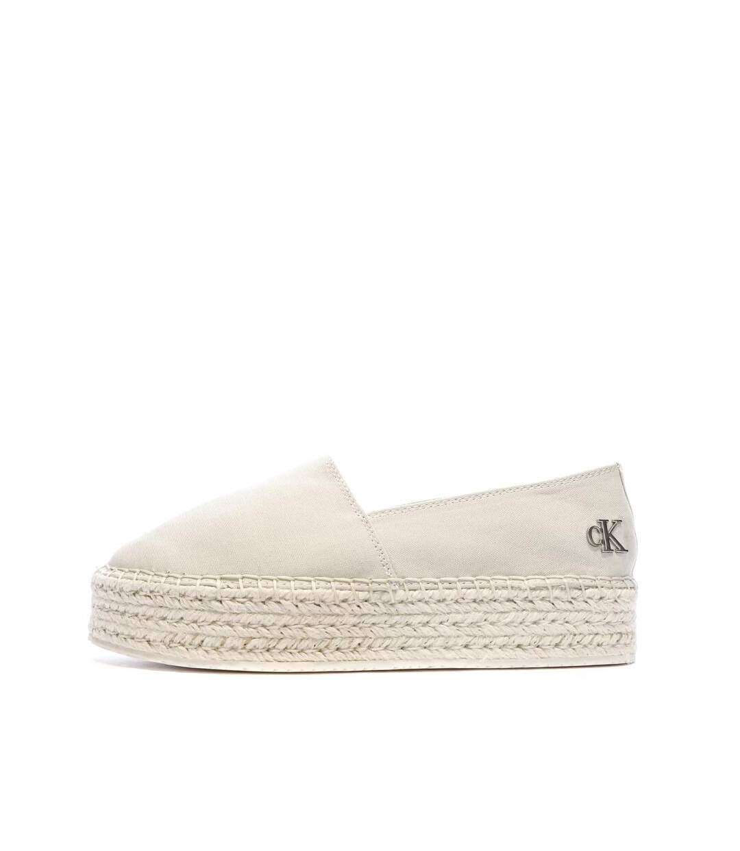Espadrilles ecru femme calvin klein jeans flatform-1