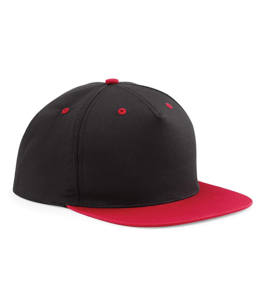 Beechfield Unisex 5 Panel Contrast Snapback Cap (Black/ Classic Red) - UTRW4072-1