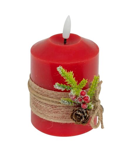 Bougie LED de Noël Branche 12cm Rouge
