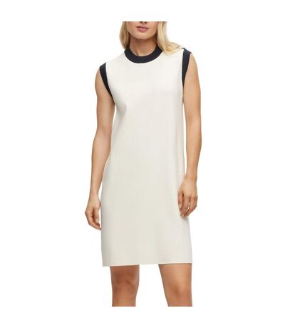 Womens/ladies Franata Knitted Dress White Black Boss