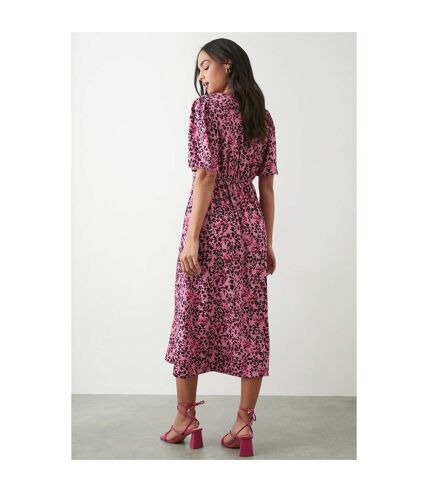 Dorothy Perkins Womens/Ladies Printed Angel Sleeve Midi Dress (Pink) - UTDP1681