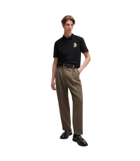 Mens Regular Short-sleeved Polo Shirt Black Hugo Boss