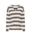 Pull marron à rayures femme only chianti - l-1
