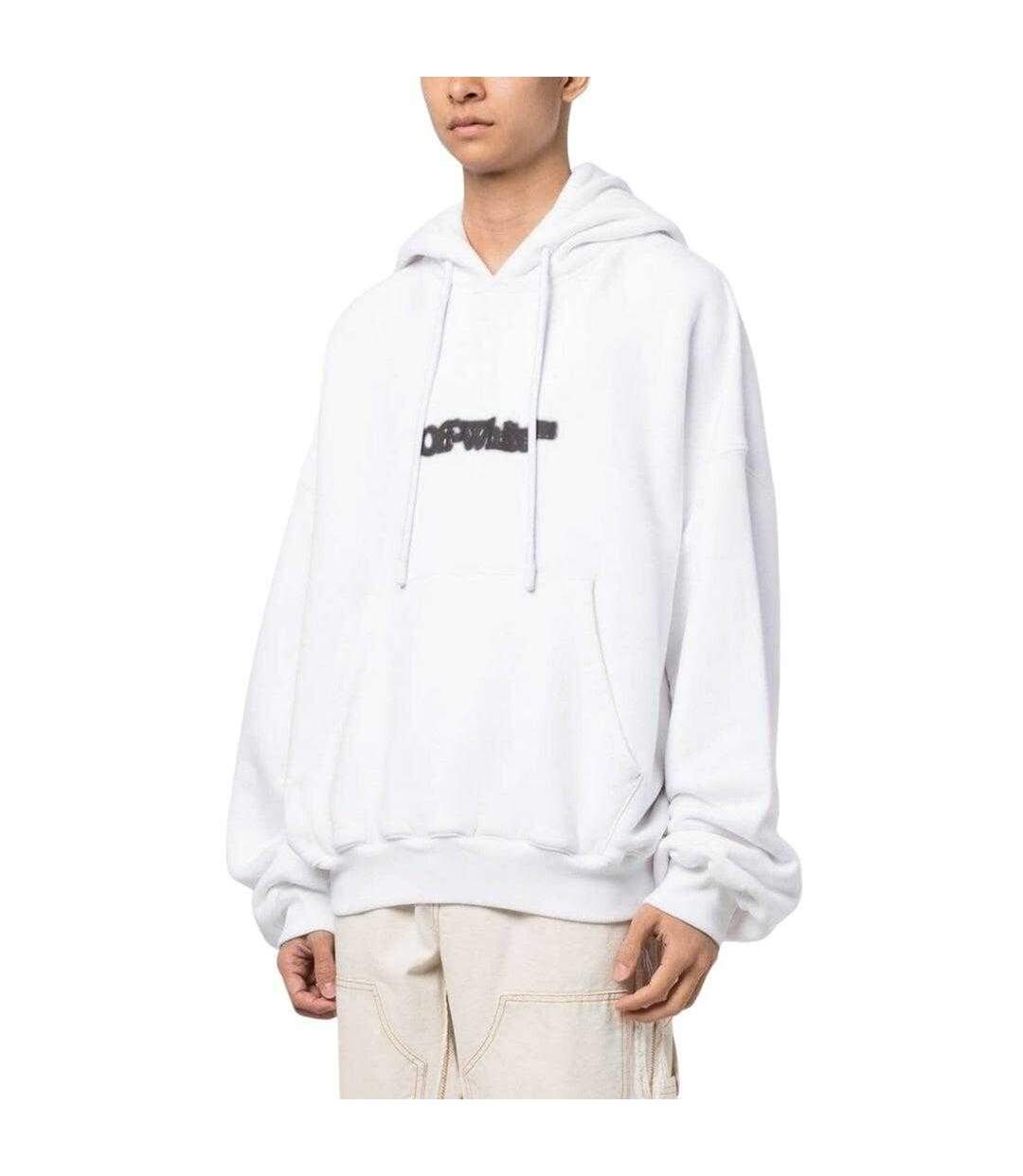 Unisex Adult Blurr Book Oversized Hoodie White Off-White-1