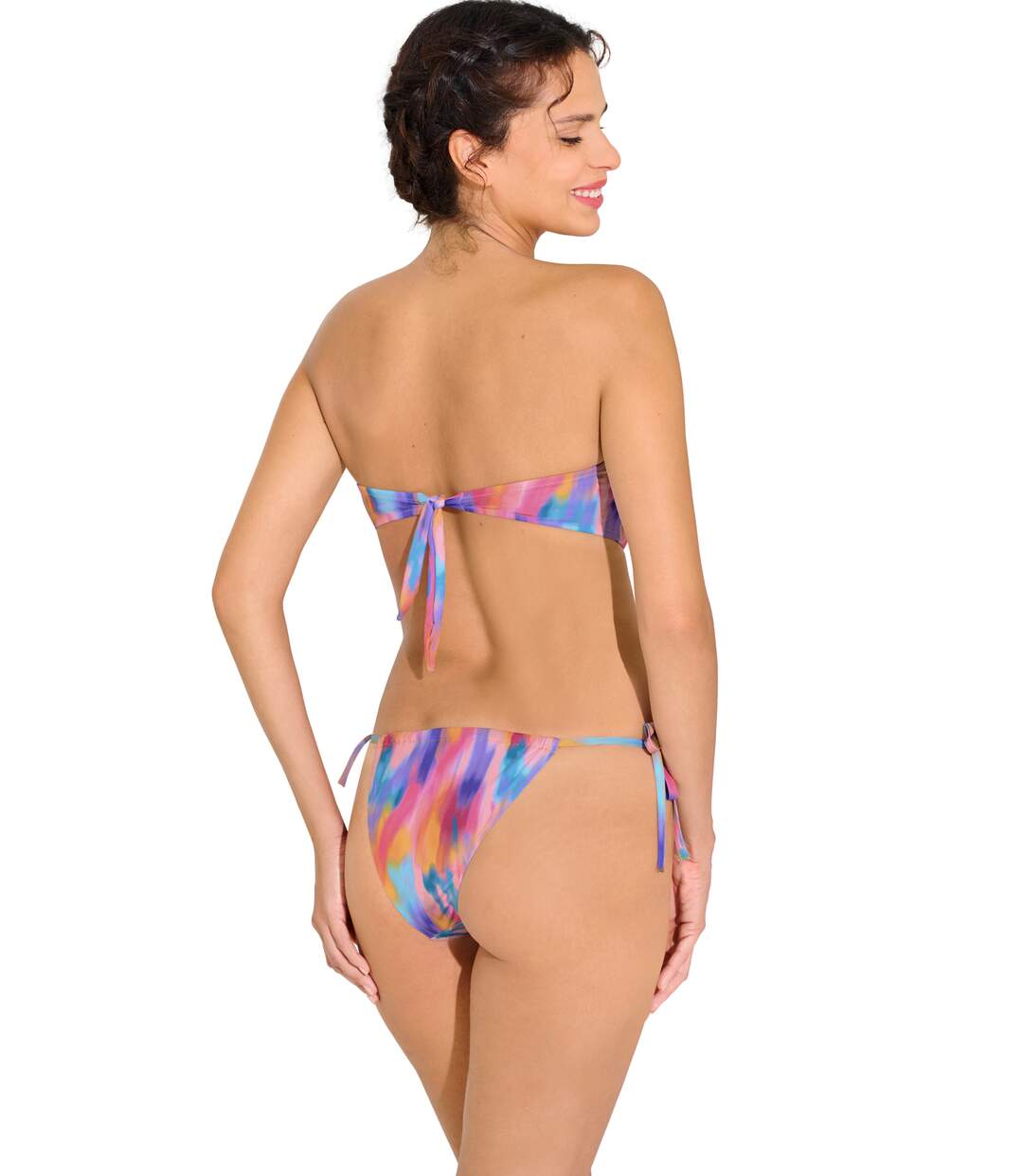 Bas maillot slip de bain réglable à nouettes JERSEY Lisca Cheek-4