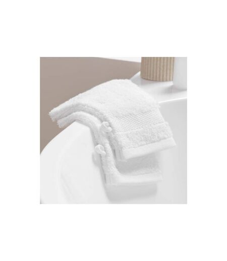 Lot de 2 Gants de Toilette Elegance 15x21cm Blanc