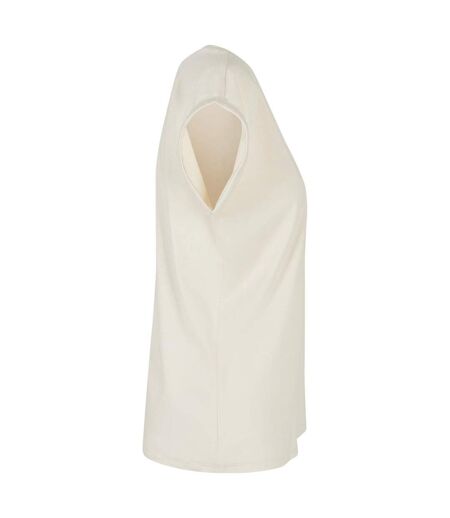 Womens/ladies Extended Shoulder T-shirt Sand Build Your Brand