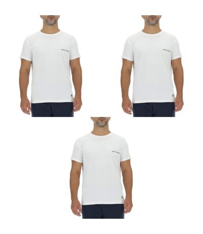 Lot de 3 T-shirts homme en coton uni col rond imprimé poitrine Pierre Cardin