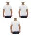 Lot de 3 T-shirts homme en coton uni col rond imprimé poitrine Pierre Cardin-1